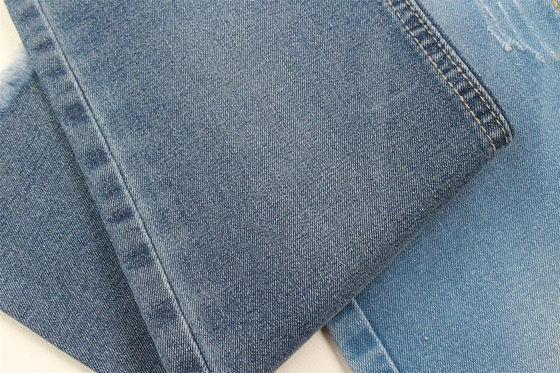 le tissu de denim de Spandex de polyester du coton 9.2oz a réutilisé le sanforisage bleu-foncé de fil