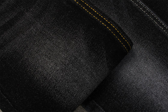 Bon prix Stretch 11.5oz Cotton Spandex Denim Fabric Sulfur Black 170cm Pleine largeur en ligne