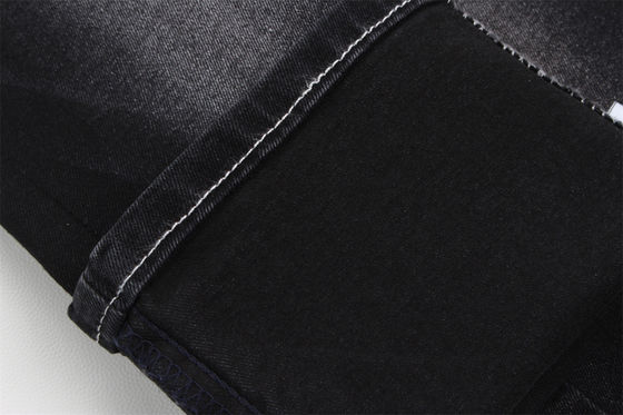 Bon prix 356gsm 10.5Oz Stretch Denim Fabric Black Color 3/1 Right Hand Sergé en ligne