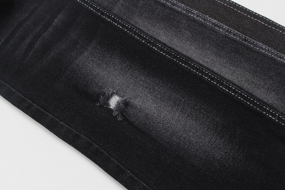 Haute couleur élastique de noir de tissu du denim 11.5Oz avec le petit pain arrière blanc pour des jeans d'homme