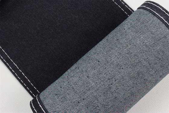 Bleu foncé haut spandex coton polyester étirement jean denim tissu
