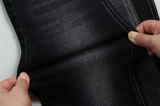 Bon prix 11 oz Tissu en denim à étirement bas Pour le travail de l'homme porter des jeans Noir arrière Prix compétitif de Weilong Textile en ligne