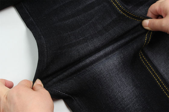 Bon prix 11 Oz Warp Slub Tissu en denim noir pour homme Jeans haute étirement Indiens Style de marché à vendre en ligne