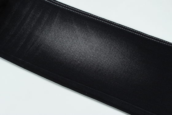 Bon prix 13.5oz couleur noire super sombre tissu denim rigide 100% coton fil recyclé pour le travailleur Jean Tissu Noir Noir arrière en ligne