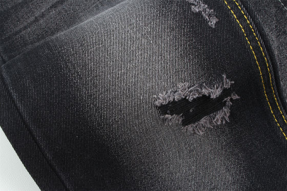 Bon prix 11 oz de denim rigide 56%C 44%P Noir et noir arrière largeur 180cm en ligne