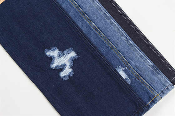 190cm bleu indigo coton polyester tissu rigide en denim pour les jeans