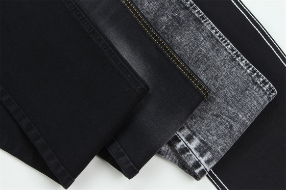 10 onces Noir Noir Bon étirement Tissu en denim Pour les jeans