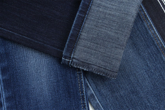 Tissu denim extensible slub Sanforisé spécial tissage coton polyester élasthanne