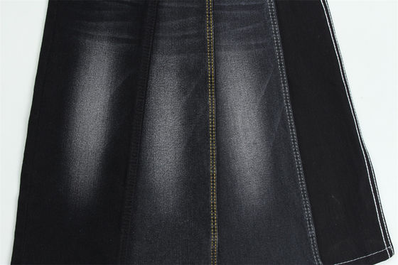 Full Lycra Satin Tissue Noir Noir Tissu en denim à haute étirement