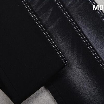 Bon prix Tissu jean en denim slub stretch 100% coton noir jais 10,5 oz en ligne