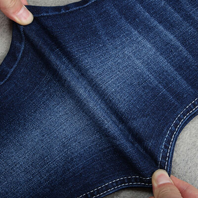 Bon prix 9.4 oz Indigo Blue Jeans Denim Tissu de coton Poly Spandex Power Stretch Poids moyen en ligne