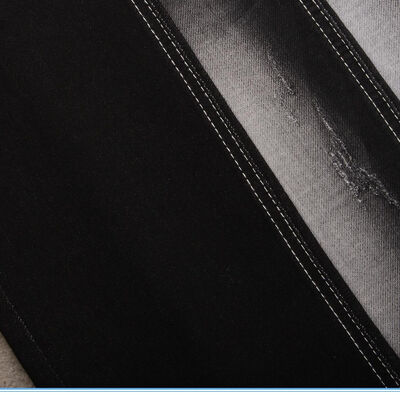 Bon prix Tissus en jean noir à fausse maille et dos blanc pour jeans, à double couche en ligne