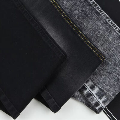 Bon prix Tissu jean en coton slub stretch noir en ligne