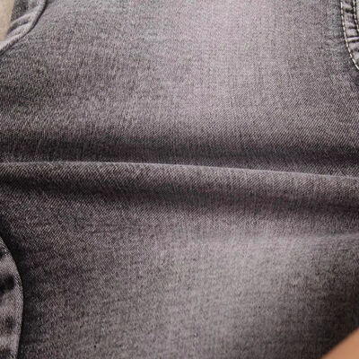 Bon prix Jeans en denim satiné super stretch, tissu polyester écologique pour robes, sacs, chaussures, textiles de maison, enduit, teint, uni, GRS en ligne