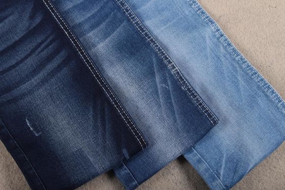 Bon prix tissu de denim de Spandex de polyester de coton de bout droit de 9.7oz 329gsm pour des jeans d'enfant de femmes en ligne