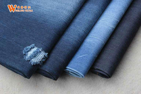 Bon prix Les vêtements bleu-foncé ont enduit le tissu extensible de denim du coton 12oz 100 par la cour en ligne