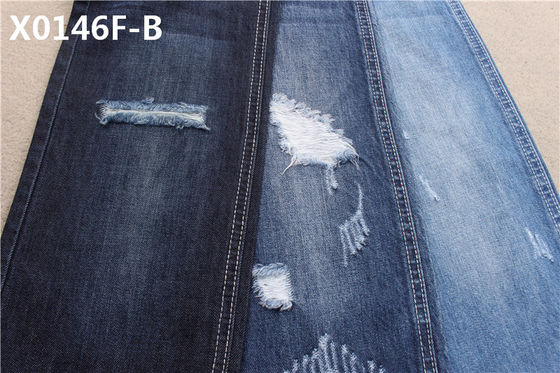 Bon prix 9,1 tissu bleu-foncé de denim de coton du désencollage 100 d'once pour des jeans de style d'ami en ligne
