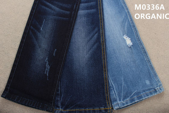 Bon prix tissu cassé de denim de sergé de coton organique écologique de 10.6oz 359gsm en ligne