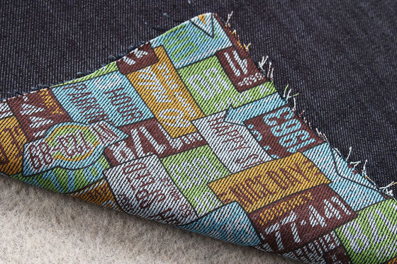 Bon prix visage de modèle d'impression de sergé du denim 13oz et arrière adaptés aux besoins du client par tissu en ligne